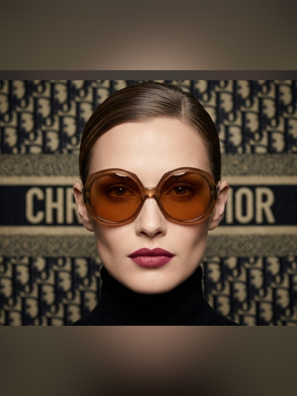 Dior Round Oversized Sunglasses in Amber Brown